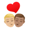 Kiss- Man- Man- Medium-Light Skin Tone- Medium Skin Tone emoji on Emojione